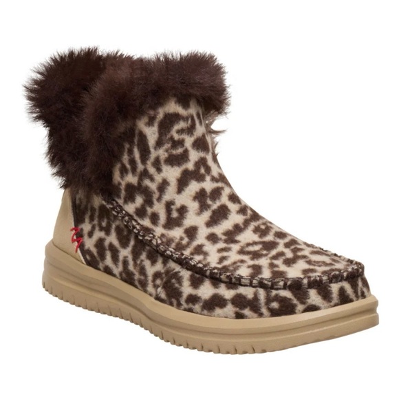 Hey Dude Camden Brushed Leopard Cozy Boots - Women’s Size 8 NWT - Picture 9 of 9